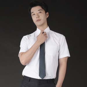 남성용 구김없는 반팔 와이셔츠