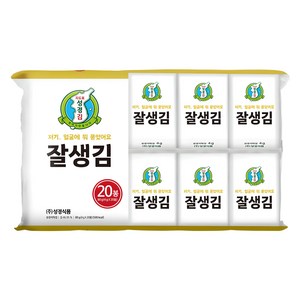 성경식품 지도표 성경김 잘생김, 4g, 20개