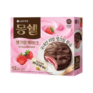 몽쉘 생크림 케이크 딸기 12p, 408g, 1개