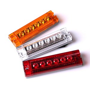 카프로 6구 LED 대형 트럭 화물차 사이드램프 차폭등 브라켓포함, 12V, 백색, 1개