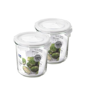 [글라스락] 클래식 화이트에디션 원형 도어포켓 720ml 2조 세트, 2개