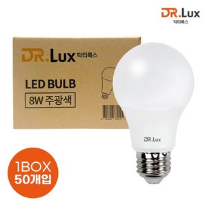 닥터룩스 LED 전구 8W, 주광색, 50개