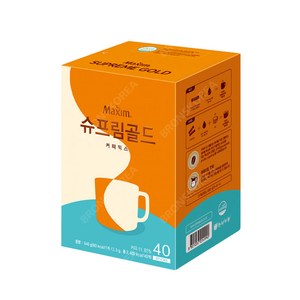 동서 맥심 슈프림골드 커피믹스 40T 1개 라떼크림, 13.5g, 40개입