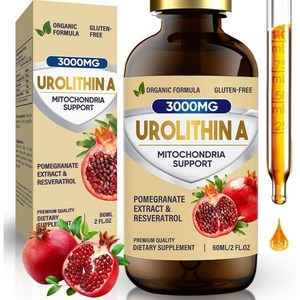 우롤리틴 A 액체 방울 3000mg 제 미토콘드리아 복구 - 2온스, 우롤리틴 A 액체 방울 3000mg 제 미토콘드리아 복, 1개