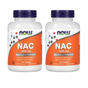 NAC 진해거담 만성기침 1000mg 120정 나우푸드 정품, 2개