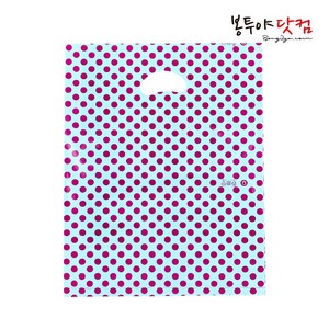 봉투야닷컴 LDPE 35호 (35x44cm) 50장 비닐쇼핑백, 도트-민트핑크