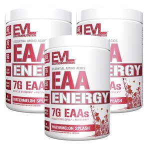 EVLUTIONNUTRITION EAA 에너지 필수아미노산 워터멜론 스플래쉬 맛, 3개, 315g