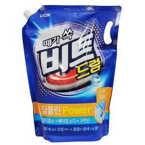 비트 딥클린파워 액체세제 파우치형 드럼용, 2L, 1개