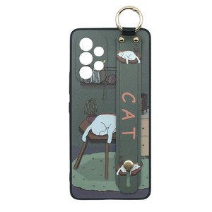 신서엔코 갤럭시A53케이스 A53 5G A536 Galaxy Phone Case SCS-1533 일러스트 핸드 스트랩 휴대폰 케이스