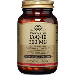 솔가 베지테리언 CoQ-10 200mg 베지터블 캡슐 무설탕 글루텐 프리, 1개, 60정