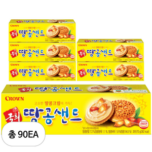 크라운 국희 땅콩샌드, 70g, 90개