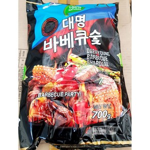 바베큐숯 700g 대명 장터 x20개 캠핑숯 구이용숯, 20개