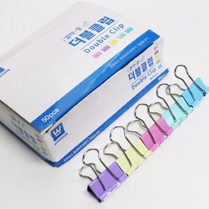[화신] 더블크립 1갑 소 중 대 특대 (크기선택) - BOX 더블클립 칼라집게, 1박스