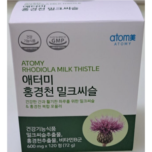 애터미 홍경천 밀크씨슬 72g, 120정, 1개