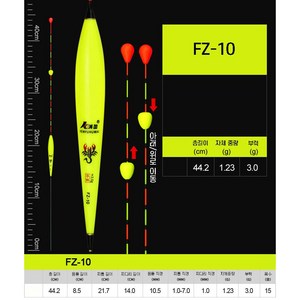 FZ 움직이는 케미 캐미 주간찌 민물찌 내림찌 올림 중층, 1개, FZ-10