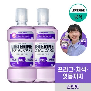 리스테린 토탈케어 마일드 구강청결제, 750ml, 2개