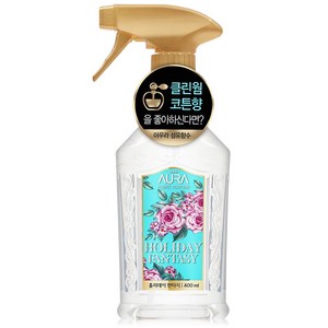 아우라 월유메리미 섬유탈취제 본품, 홀리데이 판타지, 400ml, 6개