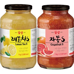 꽃샘 레몬차S 1kg+자몽차S 1kg, 1개, 1kg