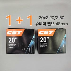 CST 20인치(406) 미니벨로 전기자전거 E-BIKE 튜브 슈레더 벨브 48mm, 2개