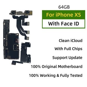 컴퓨터아이폰용 정품 무료 iCloud 마더보드 페이스 ID X 로직 언락 업데이트 지원, 04 XS 64GB Face ID