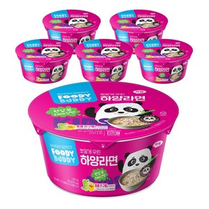 푸디버디 하양 컵라면 80g, 6개