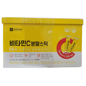 종근당 비타민C 분말스틱 180포 비타민 B1 B2 B6 아연 비타민씨 피로회복제, 450g, 1개