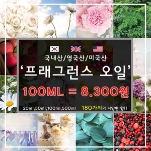 [드그라쎄] 프리미엄 프래그런스오일 350종 캔들 디퓨저 석고방향제 100ml, 국내산 93.러브인화이트 100ml