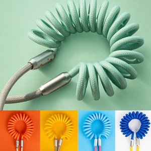 베스트비비 스프링 고속 충전 USB-C타입 케이블, 1개, 블루, 65cm