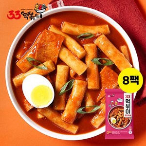 33떡볶이 국물떡볶이 566g 8팩 밀떡볶이, 8개