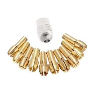 10pcs 놋쇠 드릴 척 척 콜렛 비트 로터리 도구 0.5-3.2mm 4.3mm 생크 Gold, 1세트