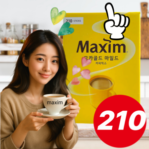 [아일라몰]MAXIM 믹스커피 210(1개)모카골드 마일드, 12g, 1박스, 210개입