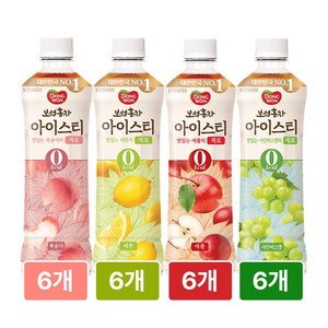 [4종모음][동원] 보성홍차 아이스티 제로 500ml (복숭아+레몬+애플+샤인머스캣), 24개