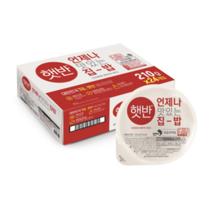 [햇반] 즉석 백미밥 흰쌀밥~, 210g, 24개