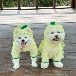 후르츠 강아지 해충방지 모기장 올인원 진드기 방지 애견 메쉬 코코리베 강아지옷 S, 옐로우, 1개