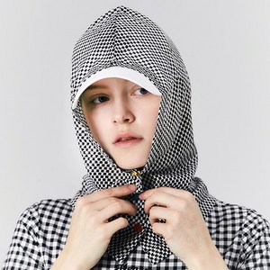 [AVAVE] 어베이브 자외선차단 골프 파크골프 후드형 햇빛가리개, 체크블루, 1개