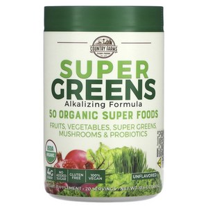 컨트리팜스 Supe Geens 알칼리화 포뮬라 무맛 300g (10.6oz), 1개