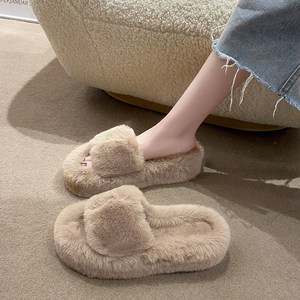 여성 털슬리퍼 소프트 키높이 통굽 사무실 실내 퍼 실내화 Women's slippers