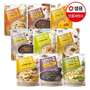 [G]샘표 밸런스죽 420g 9종 2+2개 /야채죽/소고기죽/전복죽, 전복삼계죽420g2개+동지통팥죽420g2개