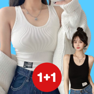 피카푸카 크롭 패드 민소매티 캡나시 1+1