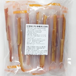 오징어스틱 1kg (봉투포함) 지퍼백 대용량 개별포장 바베큐오징어 bbq 조미오징어, 1개