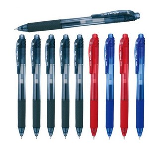 Pentel 에너겔 X 볼펜 0.5mm/0.7mm 세트, BLN105 0.5mm 블랙6개+청2개+적2개 세트