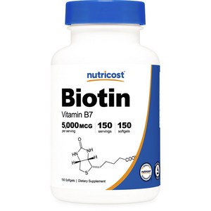 뉴트리코스트 Biotin 5 000mcg 소프트젤, 150정, 1개