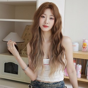 키라비 가발 여성 수제 통가발 옴브레 투톤 가르마 긴머리 웨이브70cm SZ2075, SZ-2075, 브라운 금발/그라데이션, 1세트