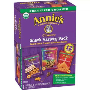 [미국 직배송]애니스 오가닉 스낵 버라이어티 스낵 팩 12팩 312g Annie's Homegown Vaiety Snack Pack, 12개