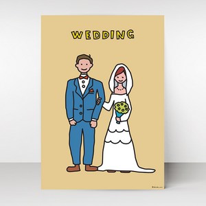 뚜뚜아트 가족 포스터 신혼집 아기방 아이방 인테리어 그림 감성 포스터, 02. Wedding