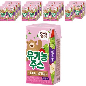 아이꼬야 유기농 베이비주스 120ml, 사과 + 포도 혼합맛, 24개