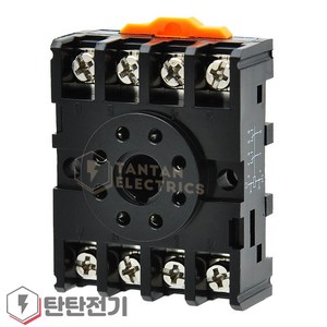 KF083A 8핀 원형 릴레이 타이머 소켓 찬넬 DIN 레일 카콘 8 Pin Round Din-Rail Mount Contolle Sockets, 1개