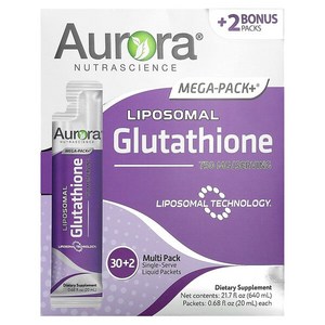 오로라 글루타치온 메가팩 750mg 32팩 액상형 팩당 20ml 0.68fl oz, 32회분, 1개