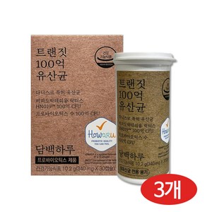 담백하루 트랜짓 100억 유산균 10.2g, 30정, 3개