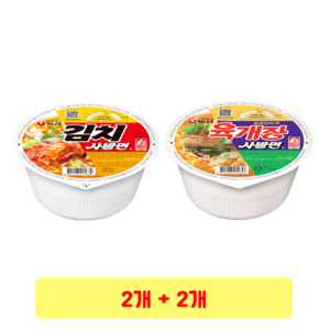 농심 김치 사발면 86g + 육개장 사발면 86g, 2세트